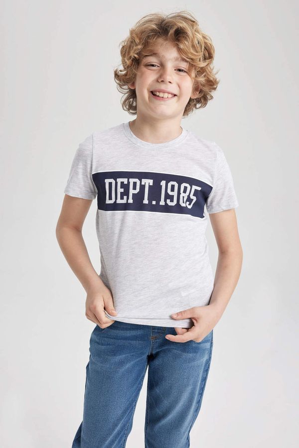 DEFACTO DEFACTO Boy Regular Fit Crew Neck Printed Short Sleeve T-Shirt