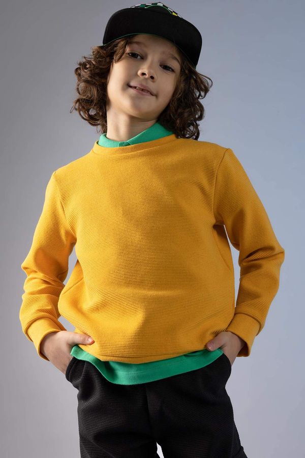 DEFACTO DEFACTO Boy Regular Fit Crew Neck Reversible Sweatshirt