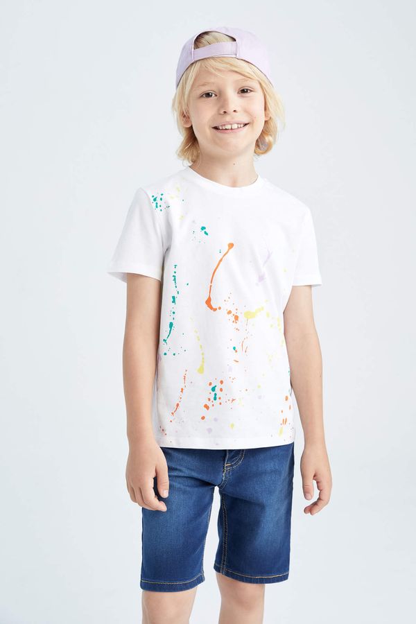 DEFACTO DEFACTO Boy Regular Fit Crew Neck Short Sleeve Cotton Combed Combed T-Shirt