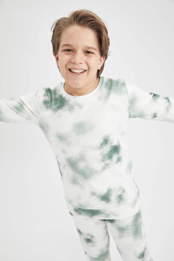 DEFACTO DEFACTO Boy Regular Fit Crew Neck Tie-Dye Sweatshirt