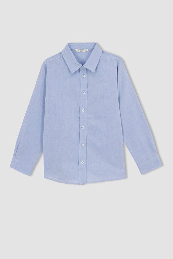 DEFACTO DEFACTO Boy Regular Fit Polo Neck Oxford Long Sleeve Shirt