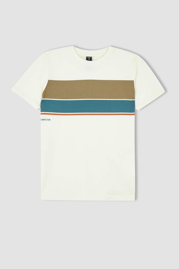 DEFACTO DEFACTO Boy Regular Fit Short Sleeve Colour Block T-Shirt