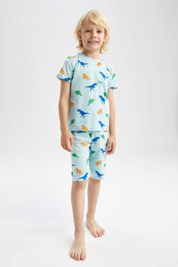 DEFACTO DEFACTO Boy Regular Fit Short Sleeve Dinasour Print Pyjama Set