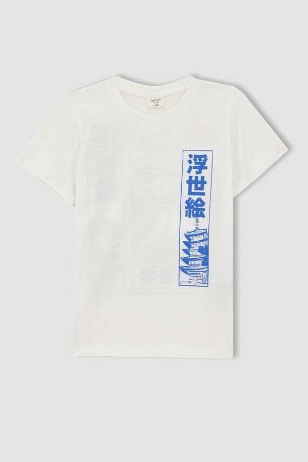 DEFACTO DEFACTO Boy Regular Fit Short Sleeve Japaneese Print T-Shirt