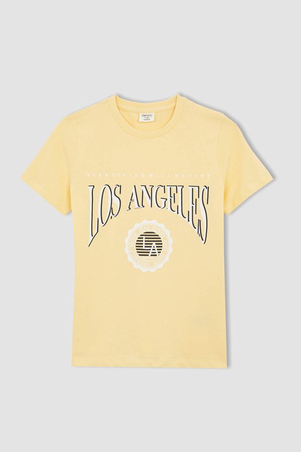 DEFACTO DEFACTO Boy Regular Fit Short Sleeve Los Angeles Print T-Shirt