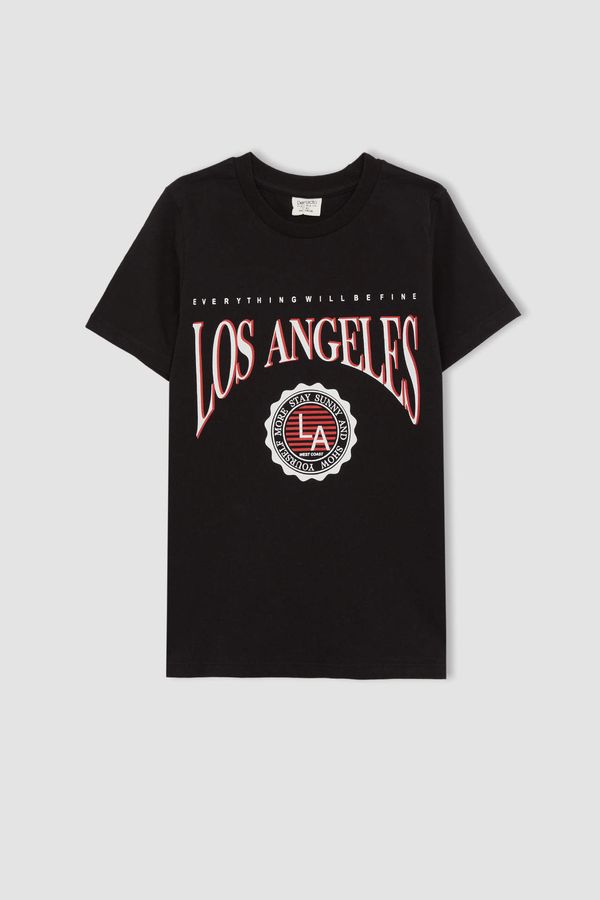 DEFACTO DEFACTO Boy Regular Fit Short Sleeve Los Angeles Print T-Shirt