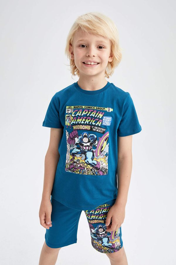 DEFACTO DEFACTO Boy Regular Fit Short Sleeve Marvel Print T-Shirt