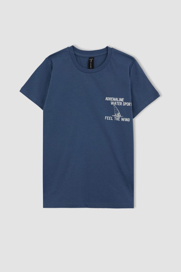 DEFACTO DEFACTO Boy Regular Fit Short Sleeve Text Print T-Shirt