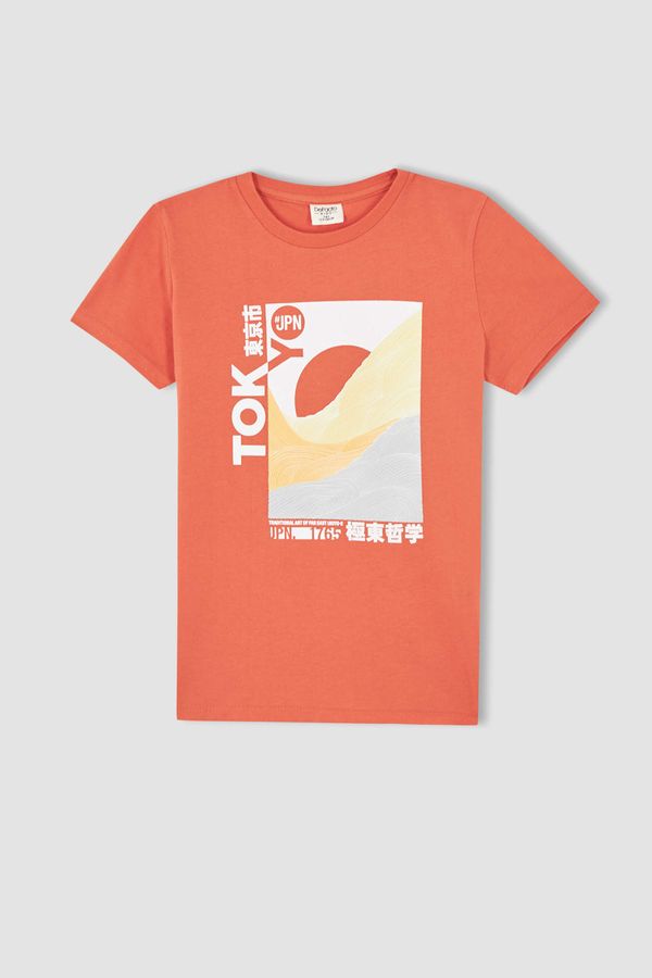 DEFACTO DEFACTO Boy Regular Fit Short Sleeve Tokyo Print T-Shirt