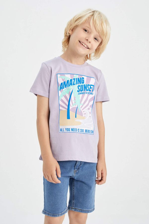 DEFACTO DEFACTO Boy Regular Fit Shorts Sleeve Picture Print T-Shirt