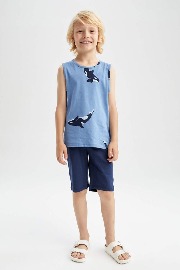 DEFACTO DEFACTO Boy Regular Fit Sleeveless Shark Print Lounge Set