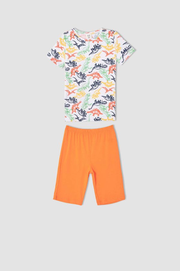 DEFACTO DEFACTO Boy Short Sleeve Clour Block Pyjama Set