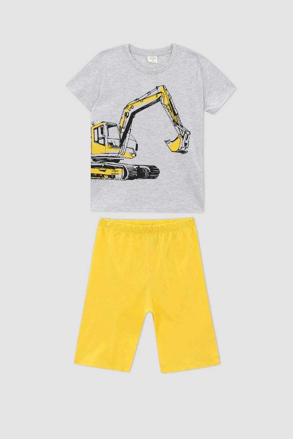 DEFACTO DEFACTO Boy Short Sleeve Working Machine Print Pyjama Set