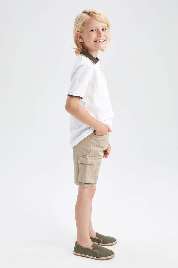 DEFACTO DEFACTO Boy Side Cargo Pockets Gabardine Shorts