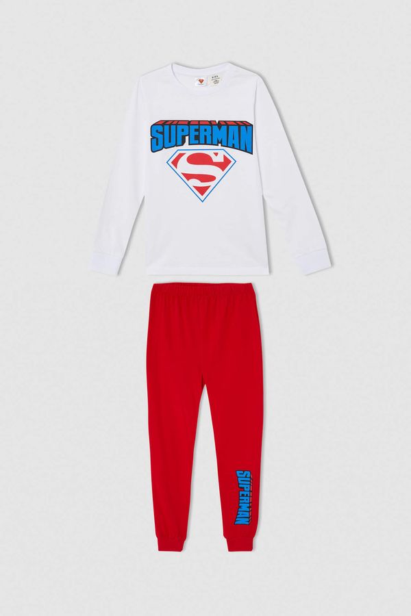 DEFACTO DEFACTO Boy Superman Cotton Long Sleeve Pajamas Set
