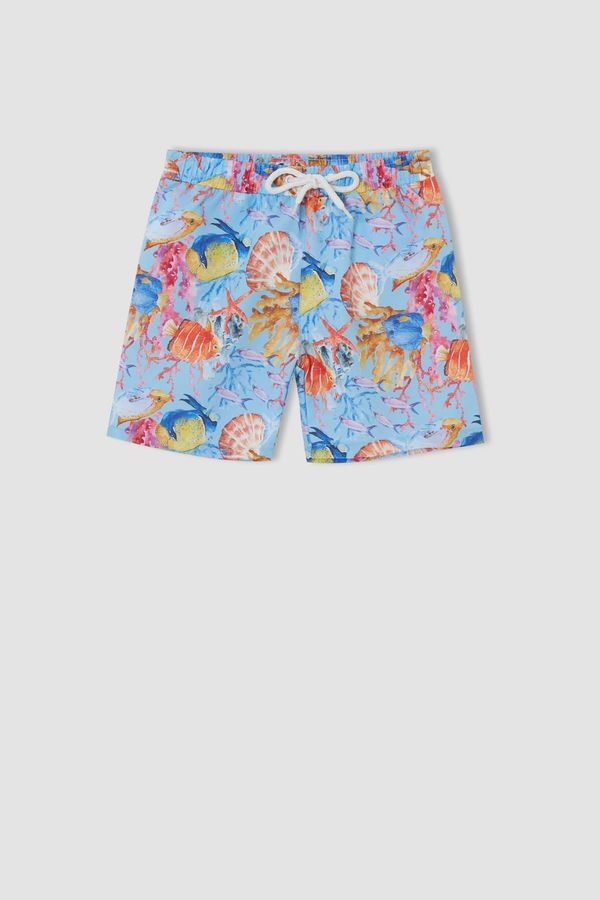 DEFACTO DEFACTO Boy Tie Waist Printed Swim Shorts