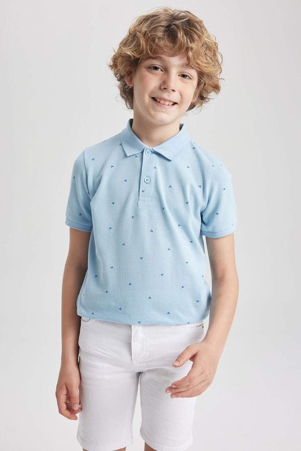 DEFACTO DEFACTO Boys Children's Day Regular Fit Polo Neck Pique Short Sleeved Polo T-Shirt