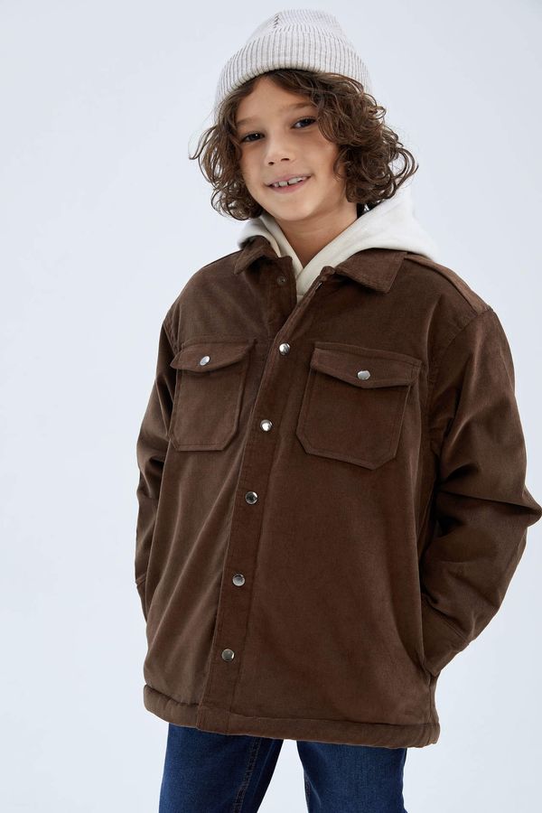 DEFACTO DEFACTO Boys Corduroy Plush Lining Coat