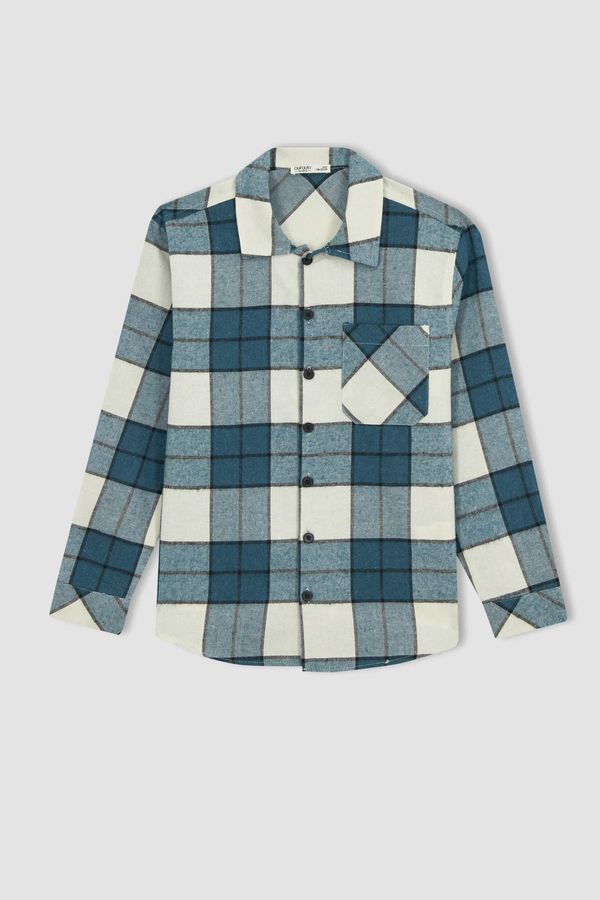 DEFACTO DEFACTO Boys Oversize Fit Checkered Long Sleeve Flannel Shirt