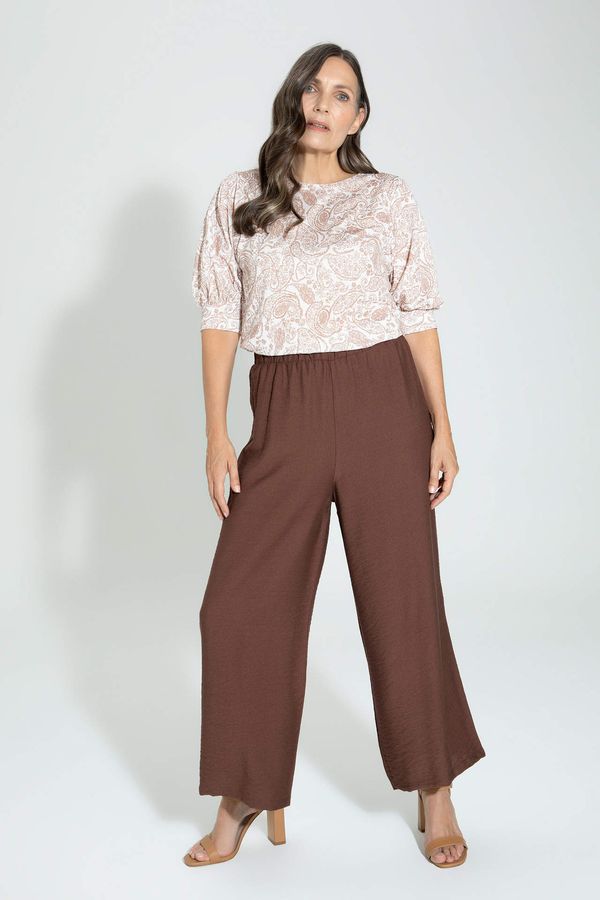 DEFACTO DEFACTO Capri Linen Look High waist Wide Leg Capri