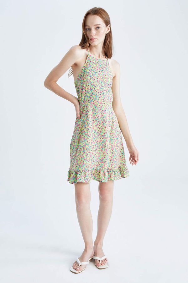 DEFACTO DEFACTO Cool A-Line Strap Floral Mini Dress