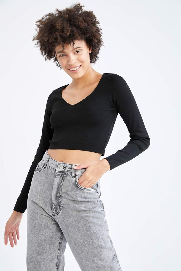 DEFACTO DEFACTO Cool Basic Crop Knitwear Pullover