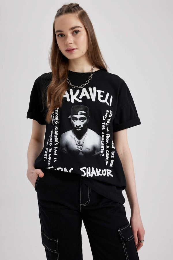 DEFACTO DEFACTO Coool Tupac Licensed Oversize Fit Printed Short Sleeve T-Shirt