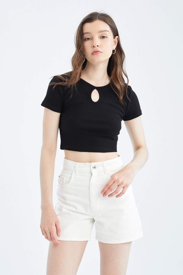 DEFACTO DEFACTO Crop Crew Neck Camisole Short Sleeve T-Shirt