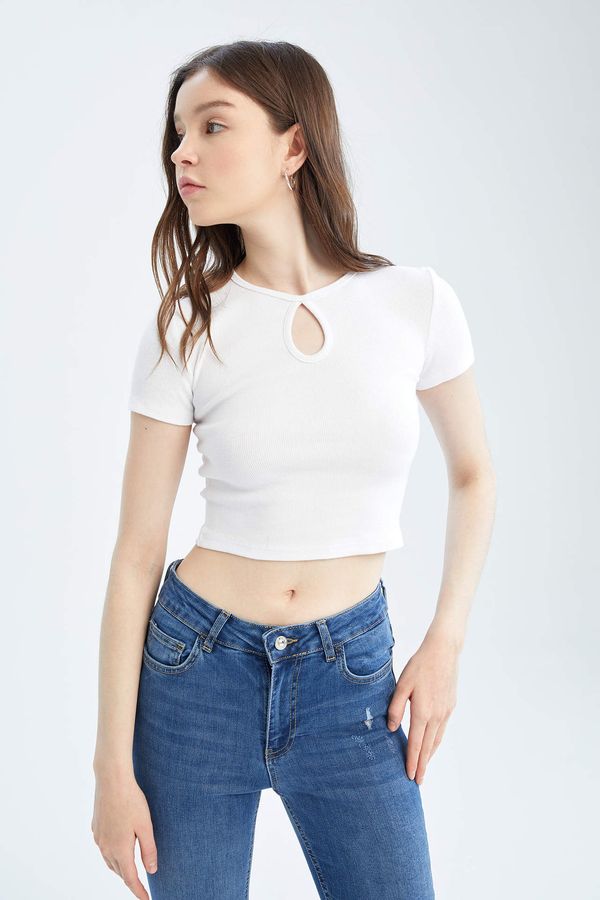 DEFACTO DEFACTO Crop Crew Neck Camisole Short Sleeve T-Shirt