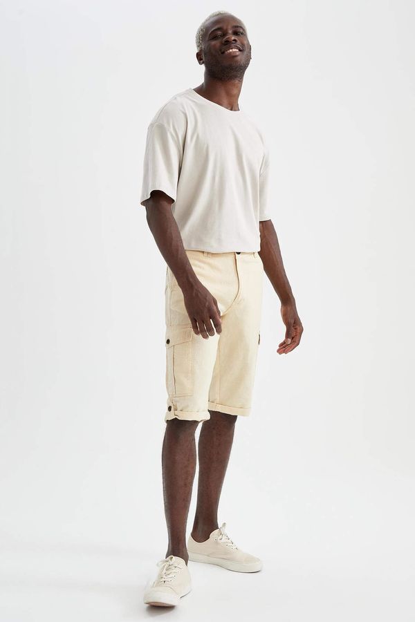 DEFACTO DEFACTO Double Leg Linen Blended Capri with Cargo Pocket