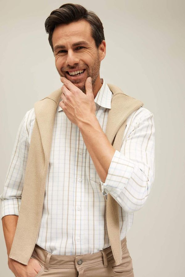 DEFACTO DEFACTO Elder Regular Fit Shirt Collar Long Sleeve Shirt