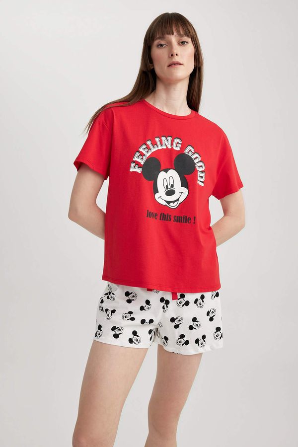 DEFACTO DEFACTO Fall in Love Disney Mickey & Minnie Mouse Short Sleeve Shorts 2-Pajama Set