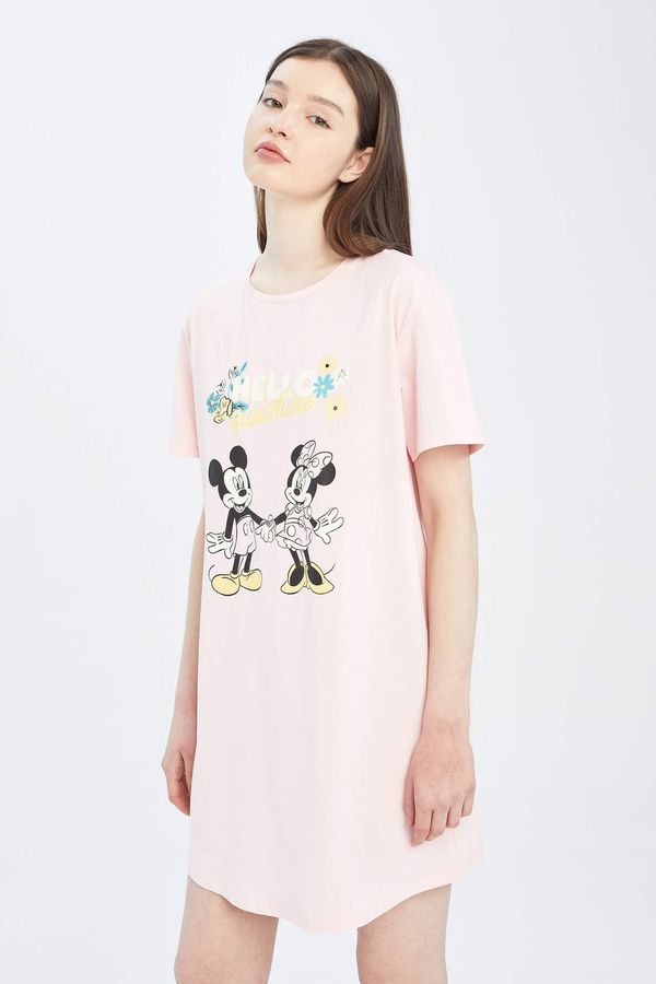 DEFACTO DEFACTO Fall In Love Disney Mickey and Minnie Regular Fit Nightgown