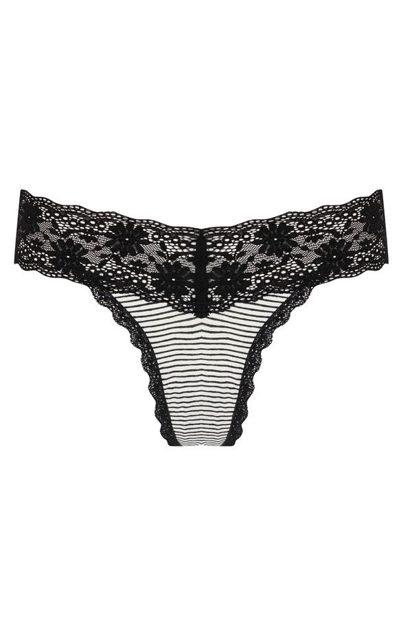 DEFACTO DEFACTO Fall In Love Lace Detailed Striped String Panties