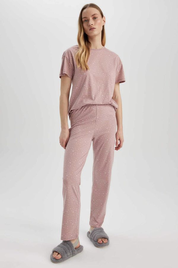 DEFACTO DEFACTO Fall in Love Regular Fit Star Patterned Pajamas Set