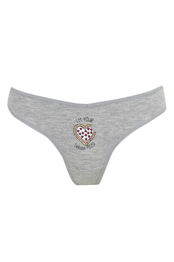 DEFACTO DEFACTO Fall In Love Slogan Printed V Cut String Panties