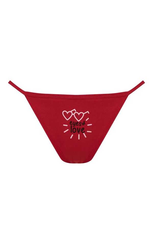 DEFACTO DEFACTO Fall In Love Valentine's Day Slogan Heart Patterned String Panties