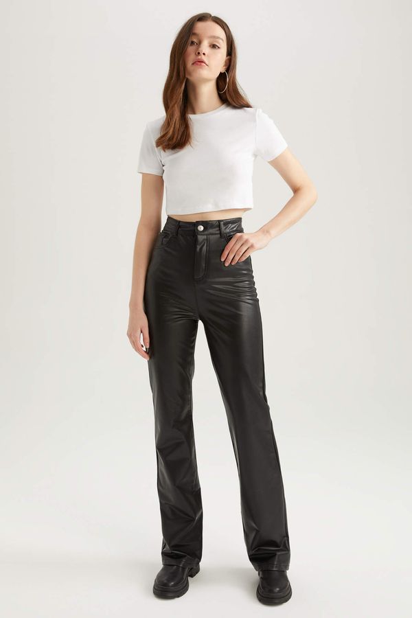 DEFACTO DEFACTO Faux Leather Trousers