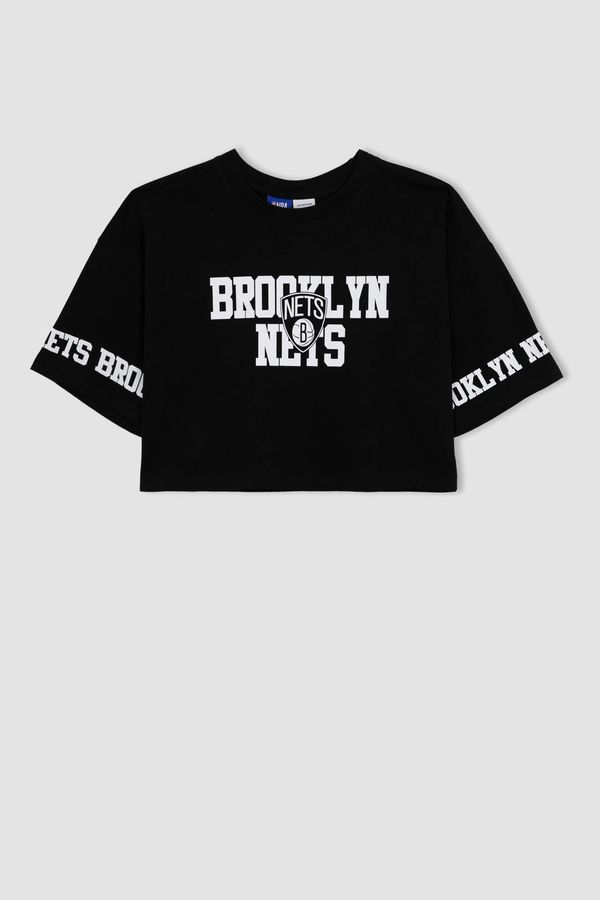 DEFACTO Defacto Fit NBA Brooklyn Nets Licensed Oversize Fit Crew Neck Sportsman Short Sleeve T-Shirt