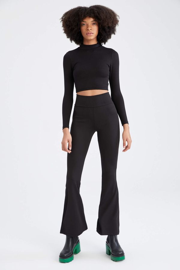 DEFACTO Defacto Fit Wide Leg Corded Knitted Trousers