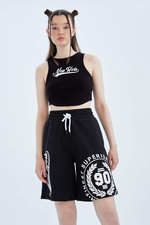 DEFACTO DEFACTO Fitted Sleeveless Slogan Print Crop Vest