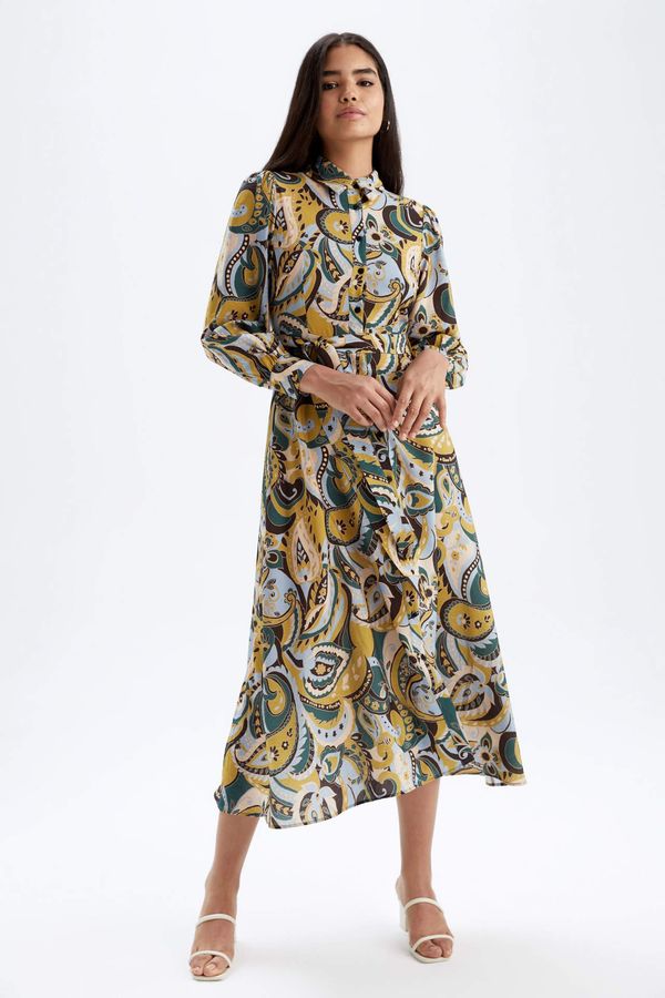 DEFACTO DEFACTO Floral Long Sleeve Woven Dress