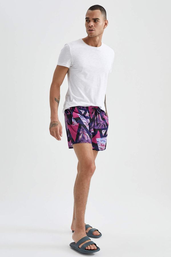 DEFACTO DEFACTO Geometric Patterned Tie Waist Swimming Shorts