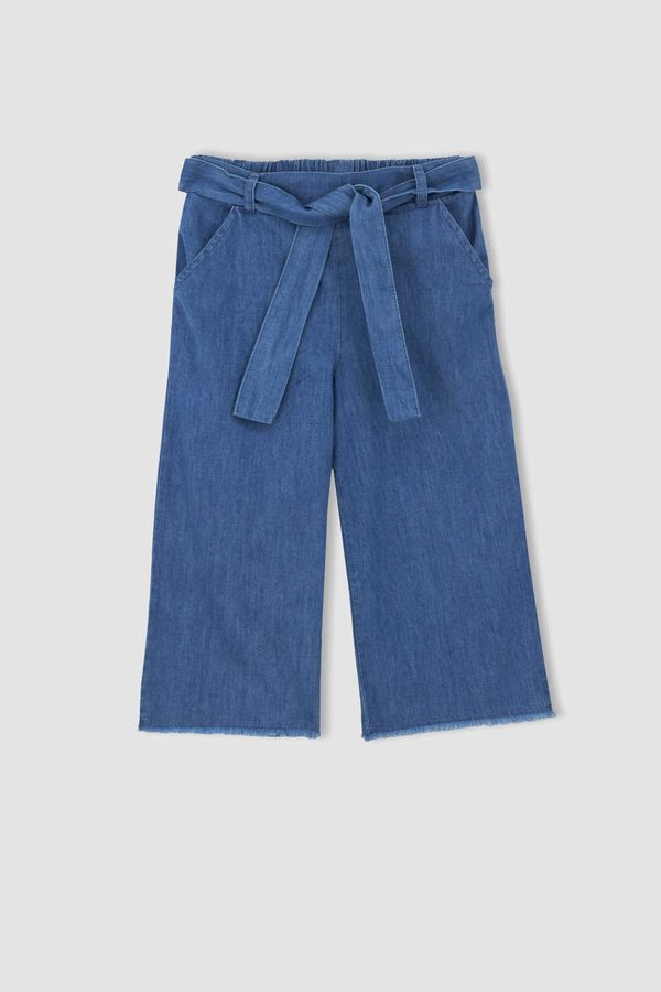 DEFACTO DEFACTO Girl Culotte Fit Belted Crop Jeans