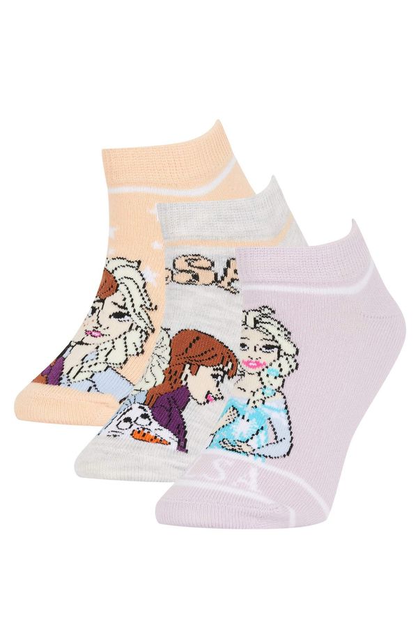 DEFACTO DEFACTO Girl Frozen Licensed 3-Pack Cotton Booties Socks