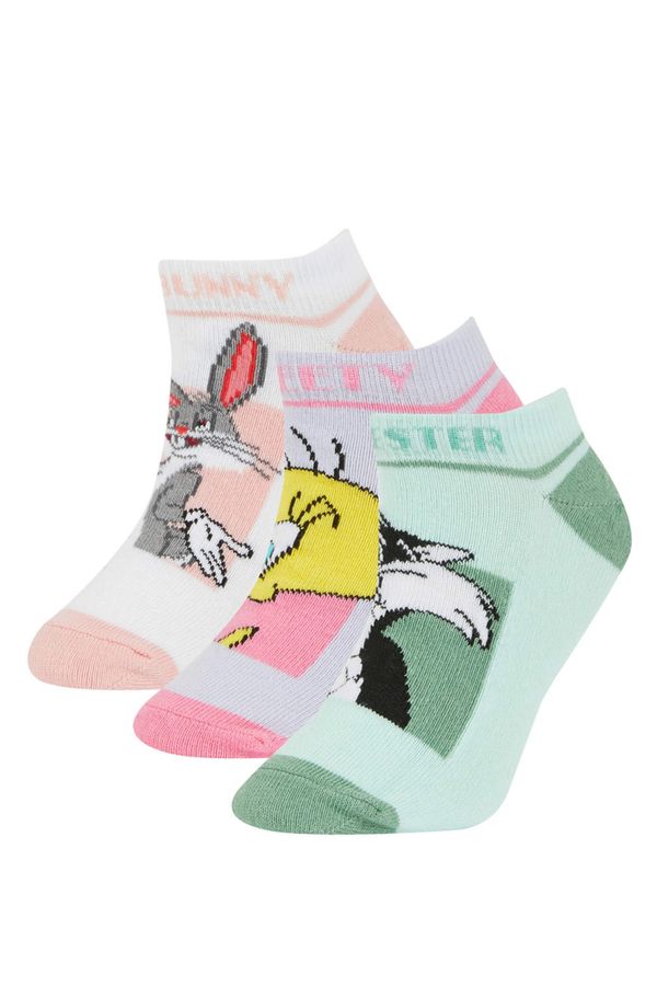 DEFACTO DEFACTO Girl Looney Tunes Licensed 3 Pack Cotton Booties Socks