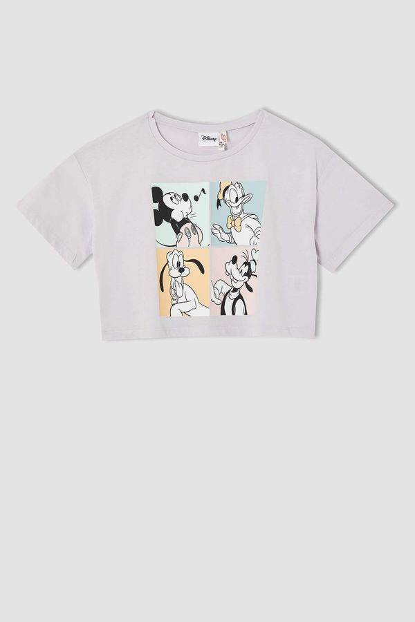 DEFACTO DEFACTO Girl Mickey Mouse Crop Short Sleeve T-Shirt