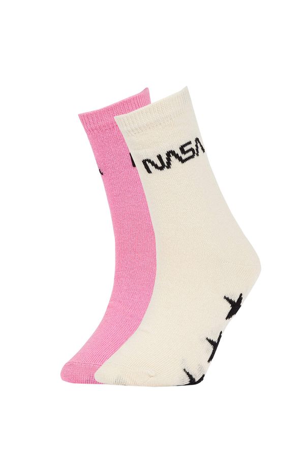 DEFACTO DEFACTO Girl NASA Licensed Cotton 2-Pack Long Socks