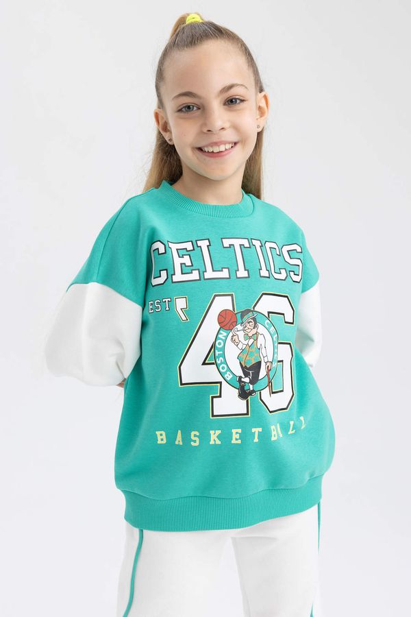 DEFACTO DEFACTO Girl NBA Boston Celtics Licensed Relax Fit Crew Neck Sweatshirt