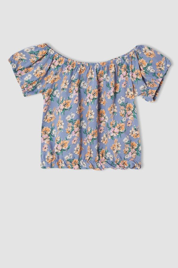 DEFACTO DEFACTO Girl Off-Shoulder Floral Patterned Blouse